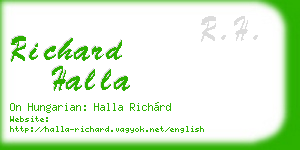 richard halla business card