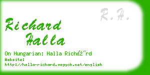 richard halla business card